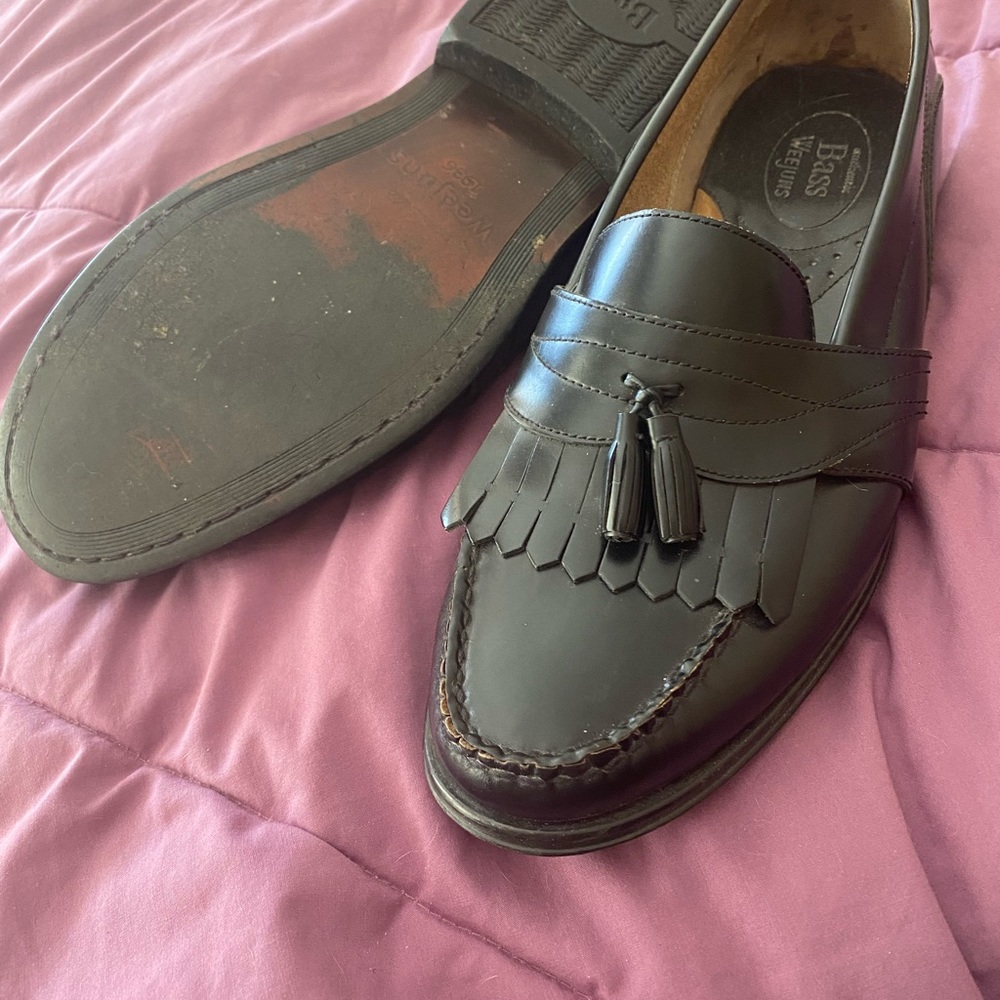 Bass Weejuns tassel loafers.